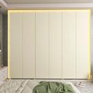 Guarda-roupa Casal 6 Portas com Led com Pés 100% Mdf Lumina