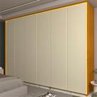 Guarda-Roupa Casal 6 Portas com LED com Pés 100% MDF Splendor Marrom/Marrome