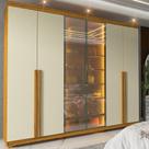 Guarda-roupa Casal 6 Portas com Pés com Led Imperatriz Reflecta 100% MDF Yescasa