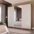 Guarda-Roupa Casal 6 Portas com Pés e Espelho 242,5cm 100% MDF Vittoria Espresso Móveis