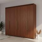 Guarda-roupa Casal 6 Portas com Pés e Espelho Interno Giratório 263cm 100% Mdf Turim Espresso Móveis
