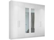 Guarda Roupa Casal 6 Portas e 2 Gavetas c/ Espelho PH1707 Branco - Herval