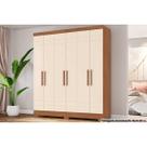 Guarda Roupa Casal 6 Portas e 2 Gavetas c/ Pés Briz B369 Nature/Off White - Henn