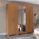 Guarda-roupa Casal 6 Portas e 2 Gavetas com Espelho e Pés 235cm x 230cm Open