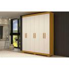 Guarda Roupa Casal 6 Portas e 2 Gavetas Lana Cinamomo/Off White - ACP Guarda Roupa Casal 6 Portas e 2 Gavetas Lana Cinamomo/Off White - ACP
