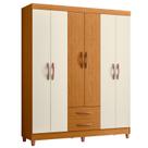 Guarda Roupa Casal 6 Portas E 2 Gavetas Luxo Organizador Premium Quarto Moderno Cor NatureOff White