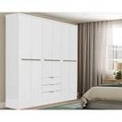 Guarda Roupa Casal 6 Portas e 3 Gavetas Troy 1151 Branco - Carraro