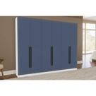 Guarda Roupa Casal 6 Portas e 4 Gavetas Valência Branco/Azul - Politorno Guarda Roupa Casal 6 Portas e 4 Gavetas Valência Branco/Azul - Politorno