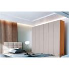 Guarda Roupa Casal 6 Portas e 6 Gavetas c/ Pés Horizon Naturale/Off White - Rufato