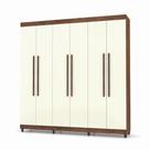 Guarda Roupa Casal 6 Portas Elegance 1003791 Imbuia Champanhe Vila Rica