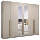 Guarda Roupa Casal 6 Portas Espelho Dubai Majestic Fendi - VLR MÓVEIS Guarda Roupa Casal 6 Portas Espelho Dubai Majestic Fendi - VLR MÓVEIS