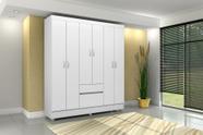 Guarda-Roupa Casal 6 Portas Flash com Gavetas Branco 181cm MDP