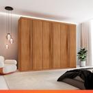 Guarda Roupa Casal 6 Portas Grécia Rufato 100% MDF 2 Gavetas Naturale 180cm - Guarda Roupa Casal 6 Portas Grécia Rufato 100% MDF 2 Gavetas Naturale 180cm -
