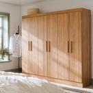 Guarda Roupa Casal 6 Portas Itália com Cabideiro e 2 Gavetas Acabamento Moderno