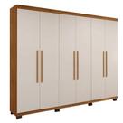 Guarda Roupa Casal 6 Portas New Master Benetil Moveis Cinamomo/Off White