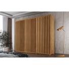 Guarda Roupa Casal 6 Portas Ripadas e 2 Gavetas c/ Pés Cairo Premium Naturale - Rufato