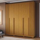 Guarda-roupa Casal 6 Portas Ripado 100% MDF 205cm Petunia Espresso Móveis