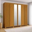 Guarda-roupa Casal 6 Portas Ripado 6 Gavetas com Espelho 100% MDF 230cm Espresso Móveis