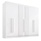 Guarda Roupa Casal 6 Portas Ripado 7 Gavetas Sem Pés Athos - D' Doro Branco/ripado