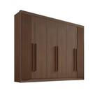 Guarda Roupa Casal 6 Portas Ripado 7 Gavetas Sem Pés Athos - D' Doro Castanho/ripado