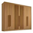 Guarda Roupa Casal 6 Pts Athos Ripado Cinamomo Mdf Ddoro