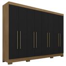 Guarda Roupa Casal 8 Portas 2 Gav Natasha Boreal/preto - Móveis Arapongas