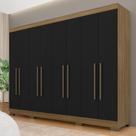 Guarda Roupa Casal 8 Portas 2 Gav Natasha Boreal/preto - Móveis Arapongas Guarda Roupa Casal 8 Portas 2 Gav Natasha Boreal/preto - Móveis Arapongas
