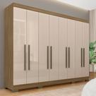 Guarda Roupa Casal 8 Portas 2 Gavetas Natasha Boreal/Off Premium - Móveis Arapongas
