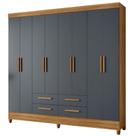 Guarda Roupa Casal 8 Portas 204 Cm Florida Freijo Cinza Moval Freijo