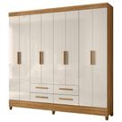 Guarda Roupa Casal 8 Portas 204 Cm Florida Freijo Off White Moval