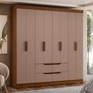 Guarda Roupa Casal 8 Portas 4 Gavetas com Pés Doble Albatroz