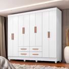 Guarda Roupa Casal 8 Portas 4 Gavetas com Pés Lite Móveis Leão Guarda Roupa Casal 8 Portas 4 Gavetas com Pés Lite Móveis Leão