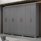 Guarda Roupa Casal 8 Portas 4 Gavetas com Pés Paris Espresso Móveis Guarda Roupa Casal 8 Portas 4 Gavetas com Pés Paris Espresso Móveis