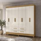 Guarda Roupa Casal 8 Portas 4 Gavetas Florida Moval Freijo/Off White