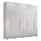 Guarda Roupa Casal 8 Portas 4 Gavetas Master New Branco Brilho com Pés - Santos Andirá