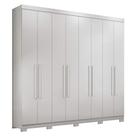 Guarda Roupa Casal 8 Portas 4 Gavetas Master New Branco Brilho Com Pés - Santos Andirá