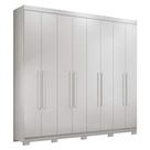 Guarda Roupa Casal 8 Portas 4 Gavetas Master New Branco Brilho Com Pés - Santos Andirá