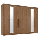 Guarda Roupa Casal 8 Portas 4 Gavetas Master New com Espelho Jatobá Acetinado - Santos Andirá Guarda Roupa Casal 8 Portas 4 Gavetas Master New com Espelho Jatobá Acetinado - Santos Andirá