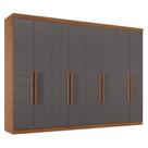Guarda Roupa Casal 8 Portas 4 Gavetas Master New Jatobá Grafite Acetinado - Santos Andirá