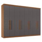 Guarda Roupa Casal 8 Portas 4 Gavetas Master New Jatobá Grafite Acetinado - Santos Andirá Guarda Roupa Casal 8 Portas 4 Gavetas Master New Jatobá Grafite Acetinado - Santos Andirá