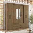 Guarda-roupa Casal 8 Portas 4 Gavetas Nápoles com Espelhos