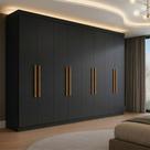 Guarda Roupa Casal 8 Portas 4 Gavetas Paris Espresso Móveis Preto