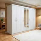 Guarda Roupa Casal 8 Portas 6 Gavetas com Espelho Serenata Branco Guarda Roupa Casal 8 Portas 6 Gavetas com Espelho Serenata Branco
