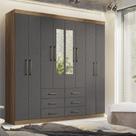 Guarda-roupa Casal 8 Portas 6 Gavetas Liverpool com Espelhos