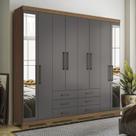 Guarda Roupa Casal 8 Portas 6 Gavetas Master com Espelho e Pés Guarda Roupa Casal 8 Portas 6 Gavetas Master com Espelho e Pés