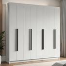 Guarda-Roupa Casal 8 Portas Batentes Branco/Branco/Preto Venus Madesa