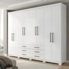 Guarda Roupa Casal 8 Portas e 6 Gavetas com Pés Master Branco Guarda Roupa Casal 8 Portas e 6 Gavetas com Pés Master Branco