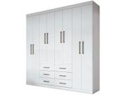 Guarda Roupa Casal 8 Portas e 6 Gavetas Liverpool Branco - Santos Andirá