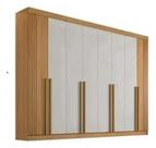 Guarda Roupa Casal 8pts Daymond Rip Cinamomo Off Mdf Ddoro DDoro Móveis D Doro