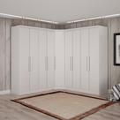 Guarda-Roupa Casal 9 Portas 3 Peças Modulado Cairo Branco/Neve